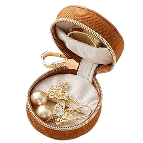 Ringhalter Schlüsselanhänger, Reise Ringhalter Schlüsselanhänger, Reise Schmuckkoffer mit Clip, Kleine Schmuck Geschenkbox, für Rucksack Frauen Mädchen Sport Gym Auto Arbeit von Generisch