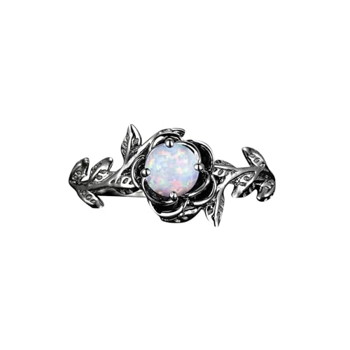 Rings Engagement in Distressed-Optik, passend für die meisten Frauen, exquisite Ringe zum Valentinstag, Geburtstagsringe Ringelblumen Und Heilsalbe (Grey, B) von Generisch