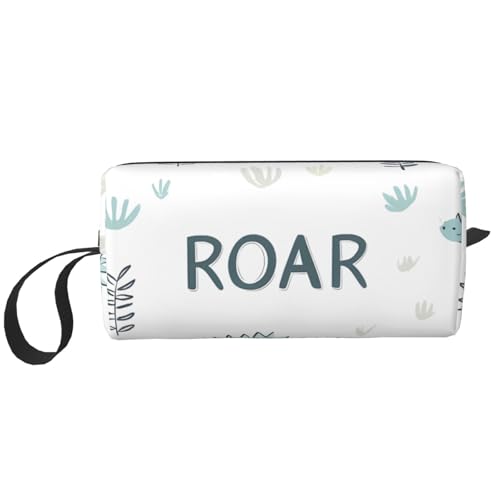 Roar Dino Make-up-Tasche, wasserabweisend, Reise-Kulturbeutel, Organizer für Damen und Herren, niedlicher Dinosaurier-Kosmetik-Aufbewahrungstasche mit Reißverschluss, tragbare kleine Werkzeugtasche von Generisch