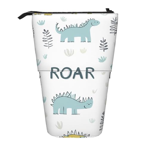 Roar Dino Stehendes Federmäppchen, niedlicher Dinosaurier-Stifthalter, Teleskop-Bleistifttasche, Pop-Up-Kosmetiktasche, Schreibwaren-Organizer für Schule, Büro, Reisen von Generisch