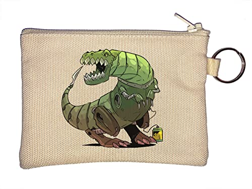 Robot T-Rex Mecha Dinosaurier Schlüsselanhänger Münzbörse Beige von Generisch