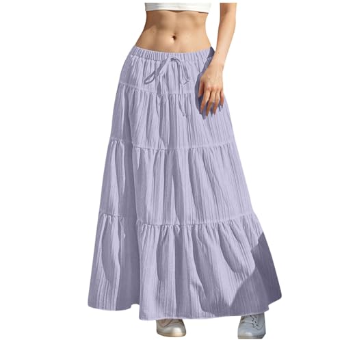 Rock Damen Lang Elegant Röcke Hohe Taille Maxirock mit Kordelzug Einfarbig Sommerrock Casual A-Line Freizeitrock Hochzeit Cocktail Skirt Langrock Faltenrock Strandrock Bohemien Rock Damen Lang Elegant Röcke Hohe Taille Maxirock mit Kordelzug Einfarbig Sommerrock Casual A-Line Freizeitrock Hochzeit Cocktail Skirt Langrock Faltenrock Strandrock Bohemien von Generisch