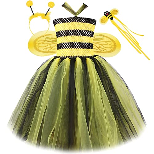 Röcke Mädchen 152 Baby Mädchen Frühling Sommer Floral Biene Kostüm Kostüme Halloween Karneval Kostüm Zubehör Set Tutu Prinzessin Kleid Für Kleine Mädchen (Yellow, 10-12 Years) von Generisch