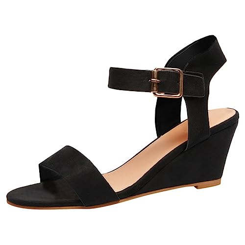 Römersandalen Damen,Frauen Keilsandaletten Freizeitschuhe Elegante Peeptoe Sandalette Atmungsaktiv Abendschuhe Modische Strandschuhe Weich rutschfest Sommerschuhe Coole Arbeitsschuhe Leichte von Generisch
