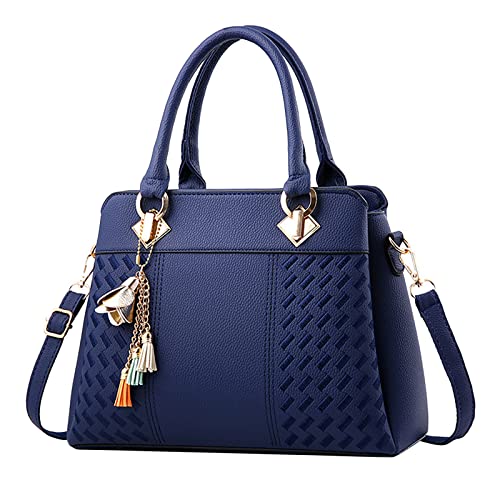 Rolling Craft Tote Purse Satchel Shoulder Bags Roomy Fashion Tote Leather Bag, blau, Einheitsgröße Rolling Craft Tote Purse Satchel Shoulder Bags Roomy Fashion Tote Leather Bag, blau, Einheitsgröße von Generisch