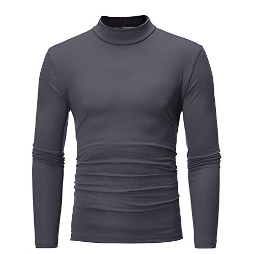 Rollkragenpullover Herren Baumwolle Rollkragenshirt Regular Fit Langarm Langarmshirts Rollkragen Sweatshirt Unterzieh Elastisch Einfarbig Longsleeve Pullover von Generisch