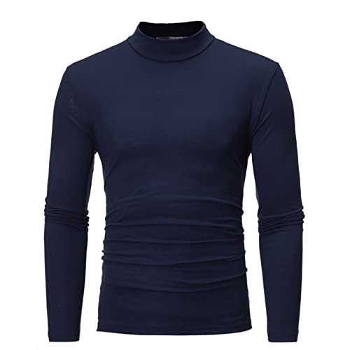 Rollkragenpullover Herren Baumwolle Rollkragenshirt Regular Fit Langarm Langarmshirts Rollkragen Sweatshirt Unterzieh Elastisch Einfarbig Longsleeve Pullover von Generisch