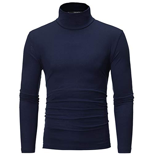 Rollkragenpullover Herren Dünn Langarmshirts Rollkragen Pullover Longsleeve Unterziehrolli Baumwolle Elastisch Rolli für Männer Slim fit Sweatshirt Unterzieh Einfarbig Basic Oberteil mit Winter Jacke von Generisch