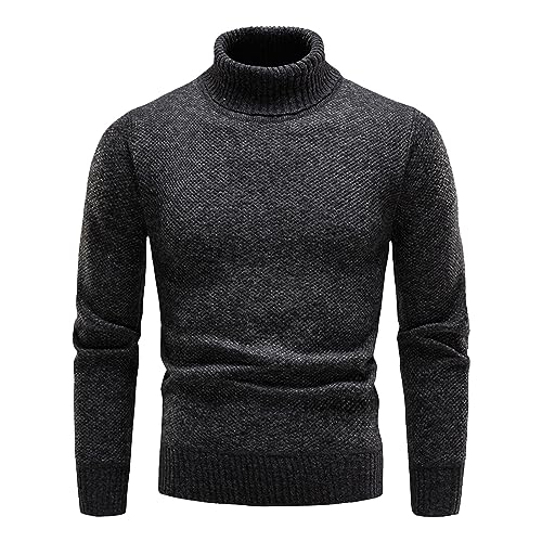 Rollkragenpullover Herren Wolle Schwarz Baumwolle 100 Kaschmir Pullover Slim Fit Wollpullover Merino Cashmere Rollkragen Warm Winter Turtleneck mit Kragen Strick Rollkragenpullover 4xl Strickpullover von Generisch