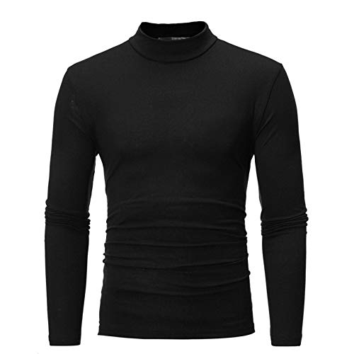 Rollkragenshirt Herren Winter Slim Fit Rollkragenpullover Rollkragen Schwarz Thermo Rolli Turtleneck Dünn Langarmshirt Elastisch Regular Basic Einfarbig Unterzieh Männer Sweatshirt von Generisch