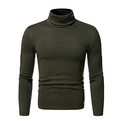 Rollkragenshirt Herren Winter Slim Fit Rollkragenpullover Rollkragen Schwarz Thermo Rolli Turtleneck Dünn Langarmshirt Elastisch Regular Basic Einfarbig Unterzieh Männer Sweatshirt von Generisch