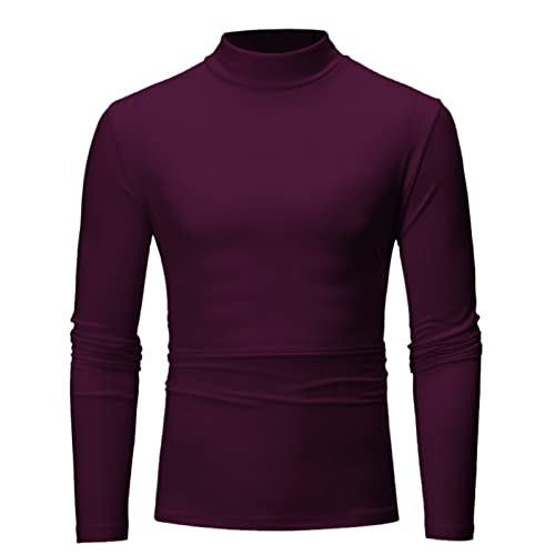 Rollkragenshirt Herren Winter Slim Fit Rollkragenpullover Rollkragen Schwarz Thermo Rolli Turtleneck Dünn Langarmshirt Elastisch Regular Basic Einfarbig Unterzieh Männer Sweatshirt von Generisch