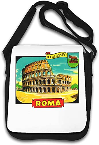 Roma IL Colosseo Rom Italien Das Kolosseum Retro Poster Umhängetasche Weiß von Generisch