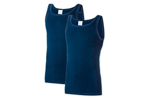 Ronley Herren Achselhemd Feinripp Unterhemden 100% Baumwolle Unterwäsche Unterhemd Übergößen Oversize Plusgröße (2XL, Navy) von Generisch