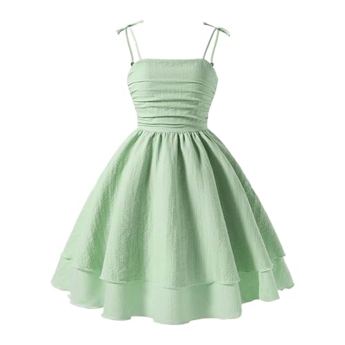 Rosa Kleider für Mädchen Spaghettiträger Sommerkleid Mädchen Elegant A-Linie Prinzessin Kleid Teenager Mädel Geschenke Klamotten Sommerkleid Damen Blumenmädchenkleider Kid Abendkleider 8-12 Jahre von Generisch
