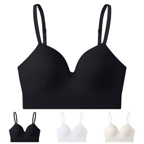 Rose On Six BH, Rose On Six BH Original, Komfort erfahrungen Essential Daily Bra Damen Ohne Bügel Push up Starker Halt (DE/NL/SE/PL, Alphanumerisch, 3XL, Regular, Regular, schwarz) von Generisch