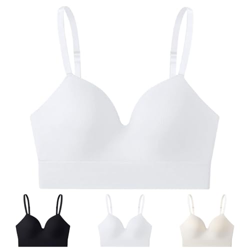 Rose On Six BH, Rose On Six BH Original, Komfort erfahrungen Essential Daily Bra Damen Ohne Bügel Push up Starker Halt (DE/NL/SE/PL, Alphanumerisch, XXL, Regular, Regular, weiß) von Generisch