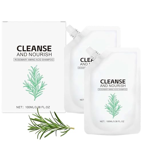 Rosmarin Shampoo Für Haarwachstum, Rosmarin Gegen Haarausfall Frizz, Nährt Kopfhaut, Nicht Fettig, Feuchtigkeit Haarspülung Für Damen, Fördert gesundes Haarwachstum (2PC) von Generisch