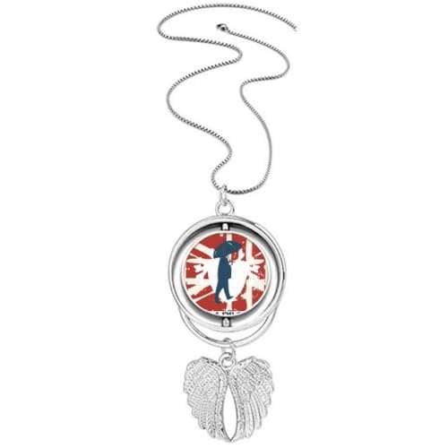 Rot-Blauer Herren-Regenschirm-Muster, Graffiti-Straßen-Anhänger, Engelsflügel, rotierende Halskette, Schmuck von Generisch
