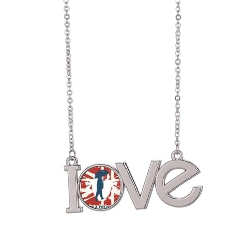 Rot-Blauer Mann Regenschirm Muster Graffiti Street Love Halskette Anhänger Charm Schmuck, M von Generisch