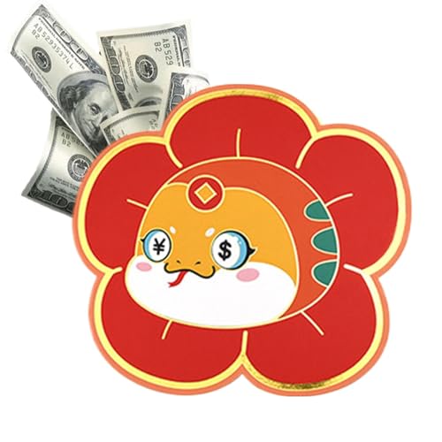 Rote Tasche, chinesische rote Umschläge | Geldbeutel mit Cartoon-Schlangenmuster | Kreative Neujahrs-Geldtasche, Glücksgeldumschläge mit Mehreren Kartenfächern für die Überbringung von Segen von Generisch