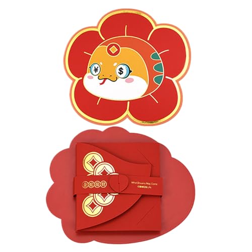 Rote Taschenmappen,Rote Umschläge zum Chinesischen Neujahr,2025 Glücksgeldbeutel für das Frühlingsfest | Neujahrs-Geldbeutel, rote Päckchen mit mehreren Kartenfächern zum Dekorieren von Neujahrsbäumen von Generisch