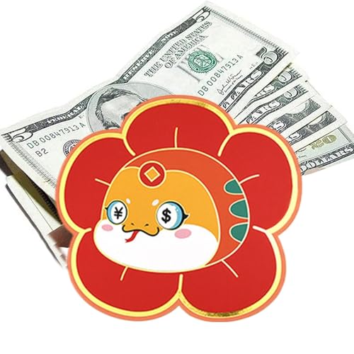 Rote Taschenmappen,Rote Umschläge zum Chinesischen Neujahr,Geldbeutel mit Cartoon-Schlangenmuster | Kreative rote Päckchen, Glücksgeldumschläge mit mehreren Kartenfächern für Neujahr, Frühlingsfest, H von Generisch