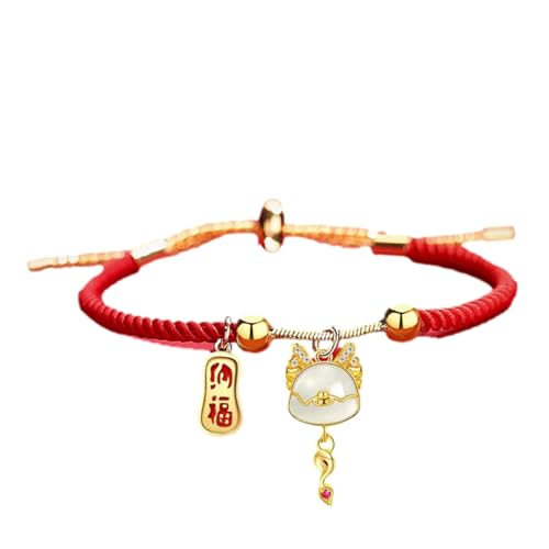 Roter Drachen-Armreif, traditioneller chinesischer Drachen-Schmuck, chinesischer Drachen-Charm-Armband, Armbänder, chinesisches Neujahr, Segen, Freundschaftsarmbänder für Jungen und Mädchen., Long von Generisch