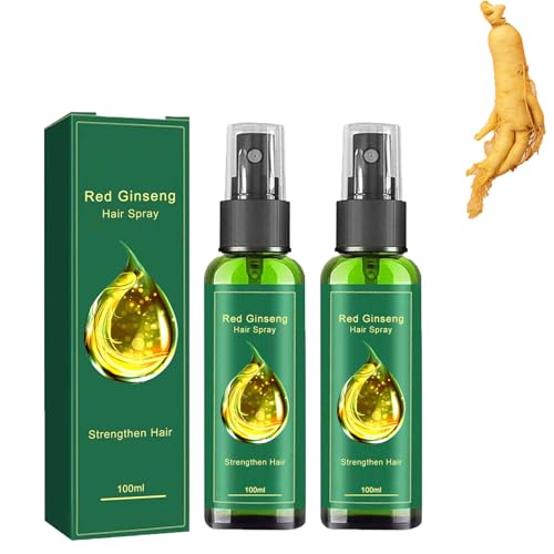 Roter Ginseng Haarwuchs Spray,Roter Ginseng Haarspray,Roter Ginseng Haar Regenerations Spray,Roter Ginseng Haarspülung,Kräuter Essenznebel für Haarwachstum,Verbesserung des Haarausfalls (2Stück) von Generisch