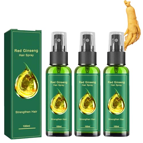 Roter Ginseng Haarwuchs Spray,Roter Ginseng Haarspray,Roter Ginseng Haar Regenerations Spray,Roter Ginseng Haarspülung,Kräuter Essenznebel für Haarwachstum,Verbesserung des Haarausfalls (3Stück) von Generisch