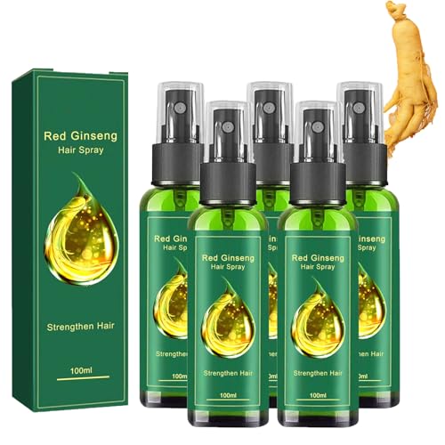 Roter Ginseng Haarwuchs Spray,Roter Ginseng Haarspray,Roter Ginseng Haar Regenerations Spray,Roter Ginseng Haarspülung,Kräuter Essenznebel für Haarwachstum,Verbesserung des Haarausfalls (5Stück) von Generisch