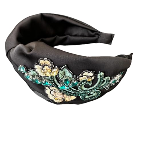 Rotes Strass-Stirnband für Damen mit Perlen und verzierten Blumen-Accessoires von Generisch