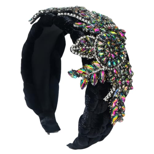 Rotes Strass-Stirnband für Damen mit Perlen und verzierten Blumen-Accessoires von Generisch