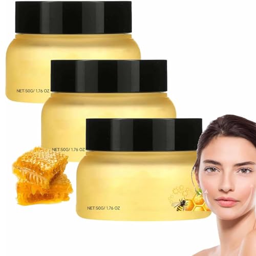 Royal Jelly Gesichtscreme, Propolis Light Cream Honig Gesichtsfeuchtigkeitscreme, Bienen straffende Feuchtigkeitscreme, Anti Aging Anti Falten Honigcreme für Frauen Männer (3 STÜCK) von Generisch