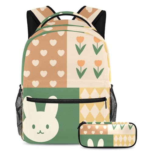 Rucksack mit Federmäppchen, großes Fassungsvermögen, Schultaschen-Set für Jungen, Mädchen, Teenager, Reisebuchtasche für Schüler, Mehrfarbig Nr. 05, B：29.4x20x40cm P：19x7.5x3.8cm, Tagesrucksäcke von Generisch