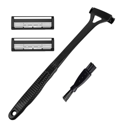 Rückenrasierer – Dreischichtige Rückenhaarentfernung | Manueller Edelstahl-Rasierer für empfindlichen Komfort | Präzisionspflege, schützendes Netzgewebe für empfindliche Haut, nass, trockene Personen von Generisch