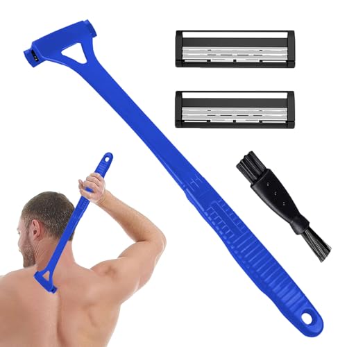 Rückenrasierer Herren - Ergonomischer Rückenhaarentferner Für Männer - Brust & Rücken Haarentfernung Auch Für Armen, Beine & Bauch - Body Shaver Men, 45cm (Ersatzklingen Enthalten) von Generisch