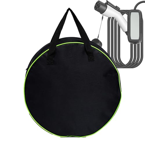 Runde Kabel-Aufbewahrungstasche – Runder Werkzeug-Organizer, runde Werkzeugtasche | Oxford-Tuch-Ladekabel-Organizer, Kabel-Aufbewahrungstasche mit doppeltem Reißverschluss, tragbare Kabel-Tragetasche von Generisch