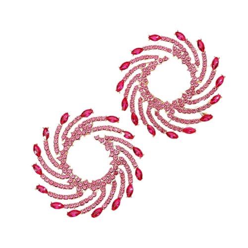 Runde Ohrstecker mit Sonnenblume, Kristall, groß, für Damen, trendig, ausgefallene Abschlussball, Party, Charm-Ohr-Zubehör, Einheitsgröße von Generisch