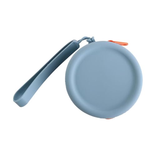 Runde Silikon-Münzgeldbörse, Lippenstift-Kosmetiktasche, Datenkabel-Aufbewahrungstasche, Mini-Headset-Tasche, einfarbige Geldbörse für Damen, blau, modisch von Generisch