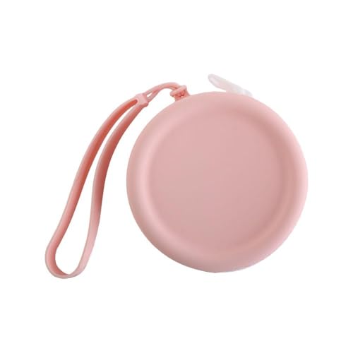 Runde Silikon-Münzgeldbörse, Lippenstift-Kosmetiktasche, Datenkabel-Aufbewahrungstasche, Mini-Headset-Tasche, einfarbige Geldbörse für Damen, rose, modisch von Generisch