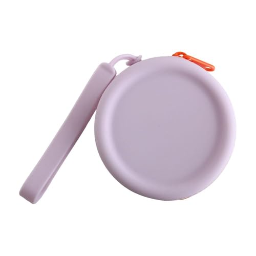 Runde Silikon-Münzgeldbörse, Lippenstift-Kosmetiktasche, Datenkabel-Aufbewahrungstasche, Mini-Headset-Tasche, einfarbige Geldbörse für Damen, violett, modisch von Generisch