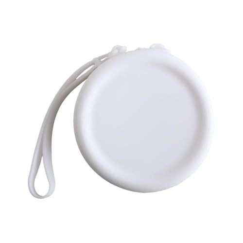 Runde Silikon-Münzgeldbörse, Lippenstift-Kosmetiktasche, Datenkabel-Aufbewahrungstasche, Mini-Headset-Tasche, einfarbige Geldbörse für Damen, weiß, modisch von Generisch