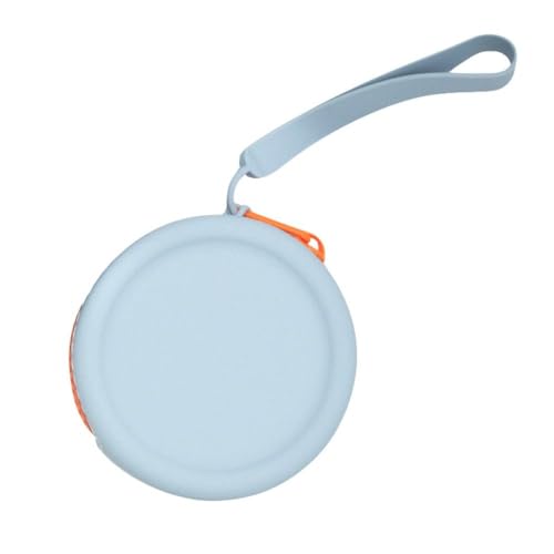 Runde Silikon-Münzgeldbörse, wasserdichte Mini-Geldbörse, Münztasche, Mini-Headset-Tasche, Geldbörse, Lippenstift, Kosmetiktasche, Datenkabel, Aufbewahrungstasche, blau von Generisch