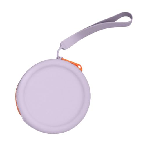 Runde Silikon-Münzgeldbörse, wasserdichte Mini-Geldbörse, Münztasche, Mini-Headset-Tasche, Geldbörse, Lippenstift, Kosmetiktasche, Datenkabel, Aufbewahrungstasche, violett von Generisch