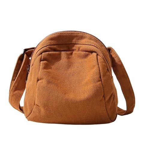 Runde Umhängetasche mit Tasche, kompakt und vielseitig, Damen-Crossbody-Pack für Reisen und Einkaufen, braun, Einheitsgröße von Generisch