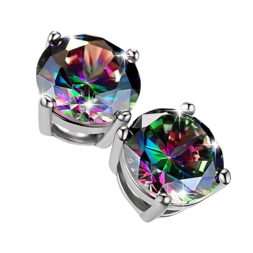 Runde siebenfarbig Herrenohrringe Herren- und Damenohrringe personalisierte Ohraccessoires Kronleuchter Ohrringe Aus Rosé (Silver, One Size) von Generisch