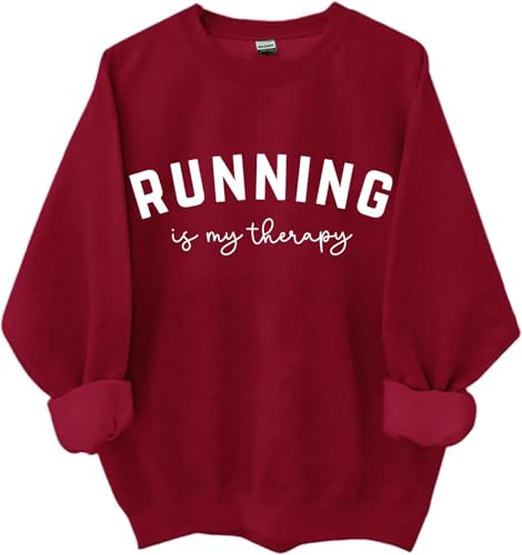 Running Is My Therapy Sweatshirt, Running Is My Therapy Langarmshirt, Läuferliebhaber-Sweatshirts, claret, M Running Is My Therapy Sweatshirt, Running Is My Therapy Langarmshirt, Läuferliebhaber-Sweatshirts, claret, M von Generisch
