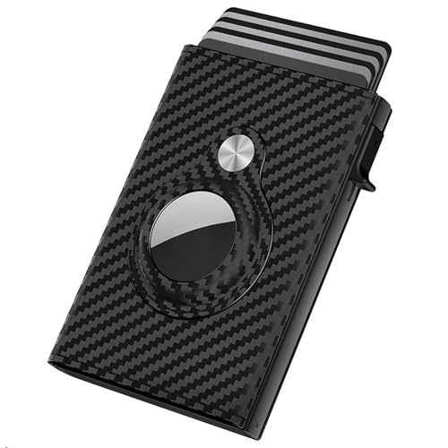 S9 Wallet Case Herren Geldbörse mit Airtag Halter Brieftasche für Männer RFID 6 bis 11 Karten Wallet Case für Plus für Frauen, Schwarz , Einheitsgröße von Generisch