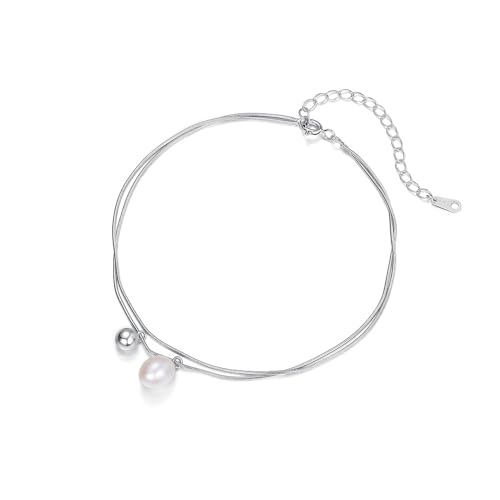 S925 Silber Perle Fußkettchen (Silber) von Generisch